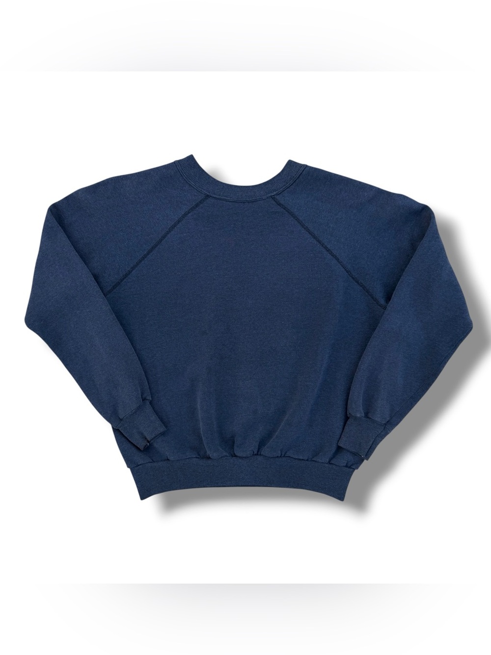 Vintage 80s Raglan Crewneck Sweatshirt Navy Blue Size Small USA